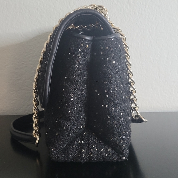 Natalia Sequin Tweed Medium Flap Shoulder Bag - Picture 6 of 12